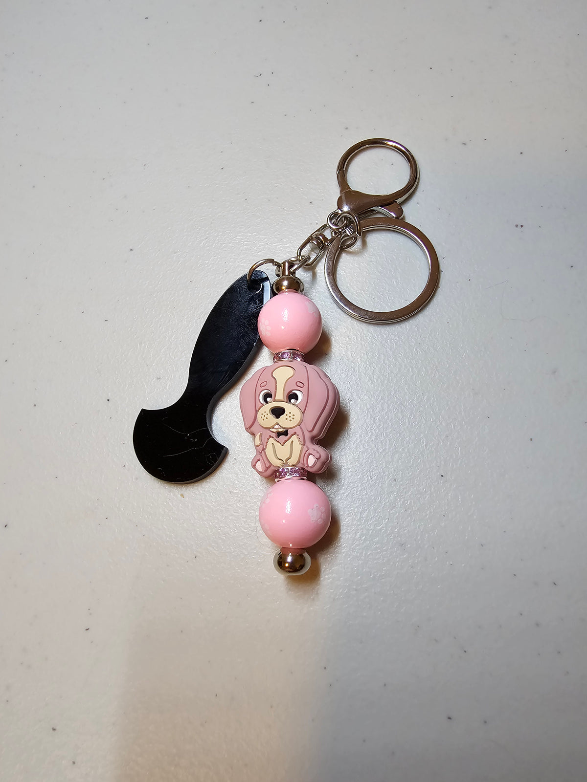 Pink Dog Trolley Token Key Chain
