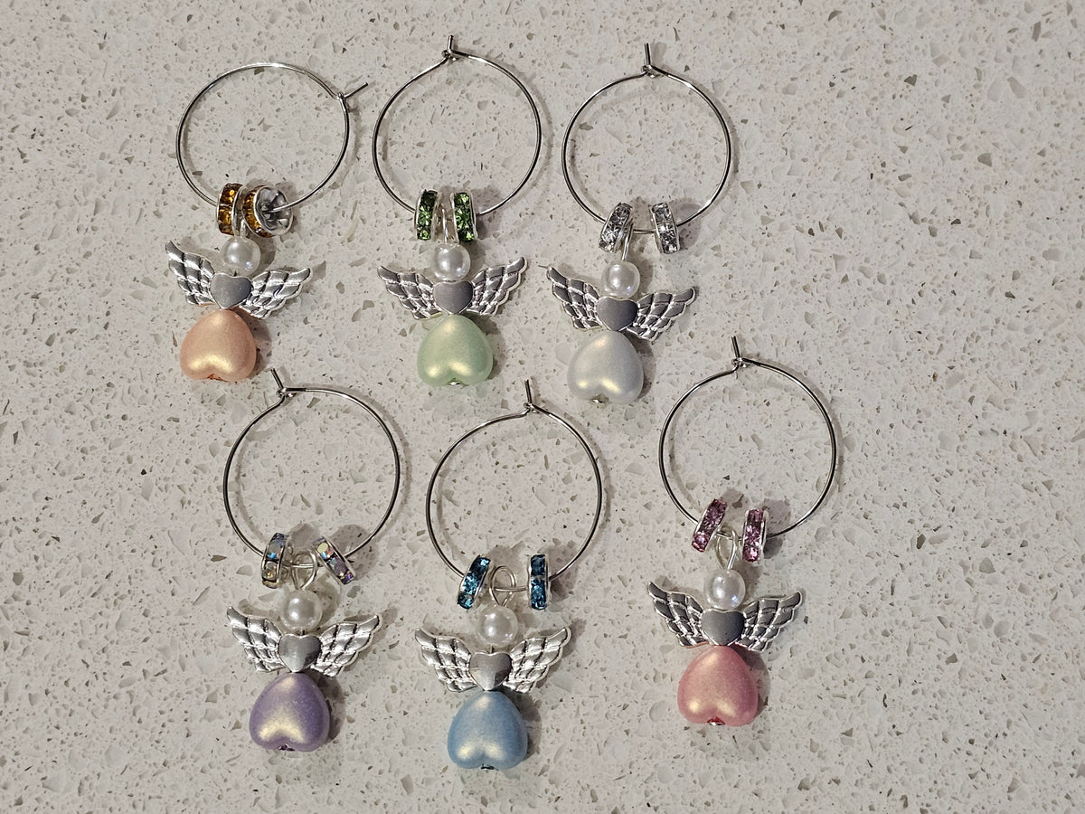 Wine Glass Charms with Angels
