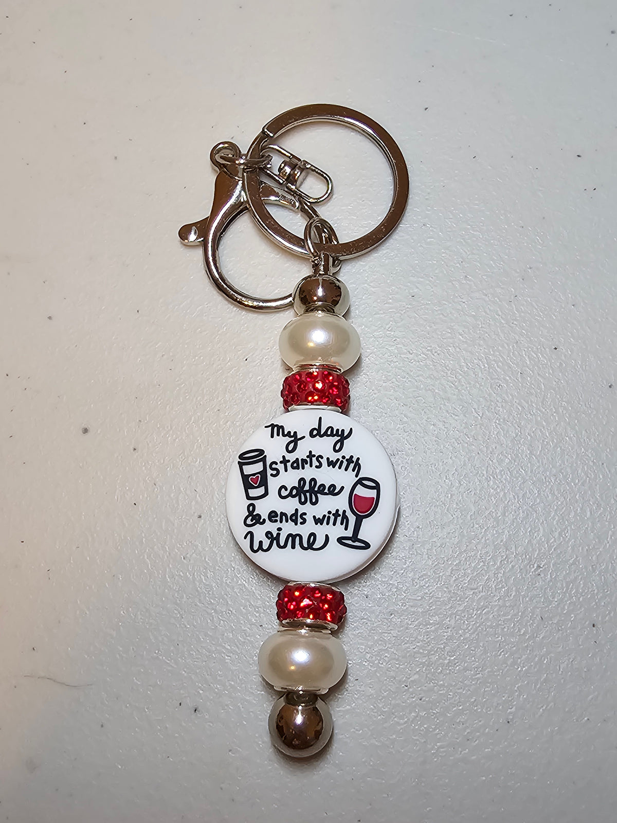 My day starts with coffee Key Chain