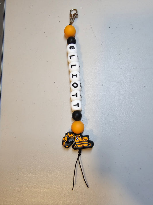Personalised 'Elliott' Tractor key chain
