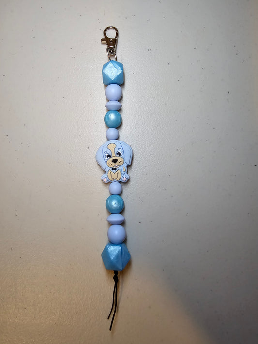 Blue puppy key chain