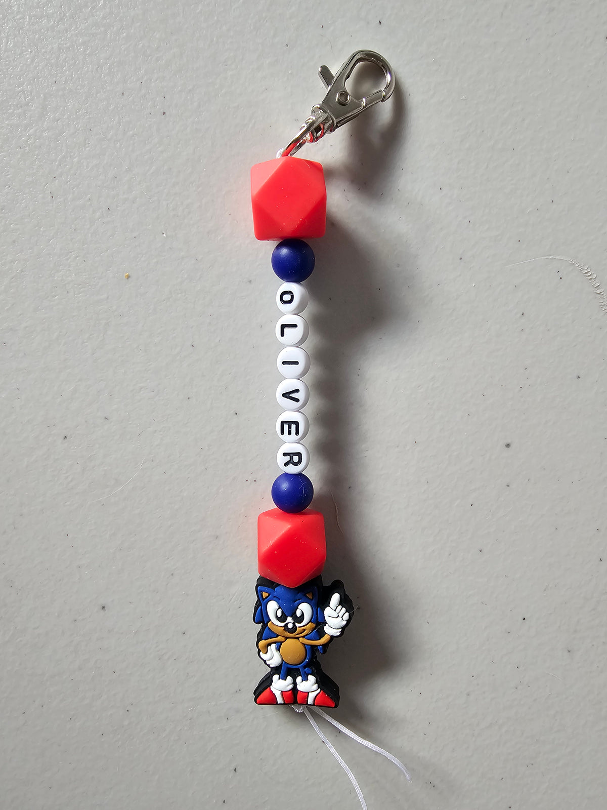 Personalised 'Oliver 'Sonic the Hedgehog key chain