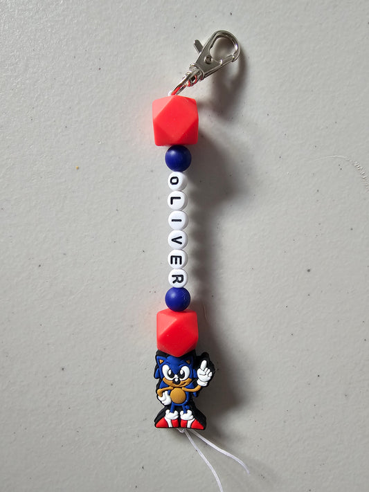 Personalised 'Oliver 'Sonic the Hedgehog key chain