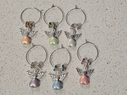 Wine Glass Charms with Angels