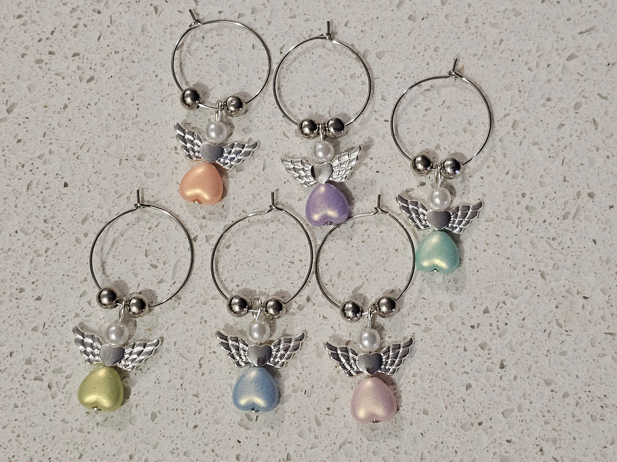 Wine Glass Charms with Angels