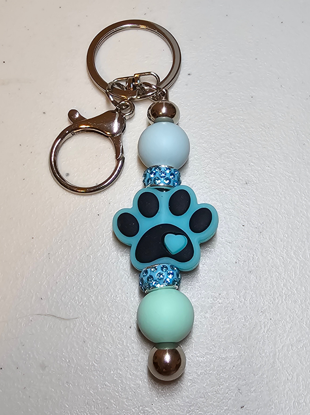 Paw print with heart Key Chain