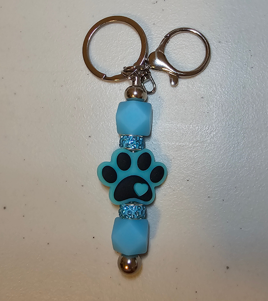 Paw print with heart Key Chain